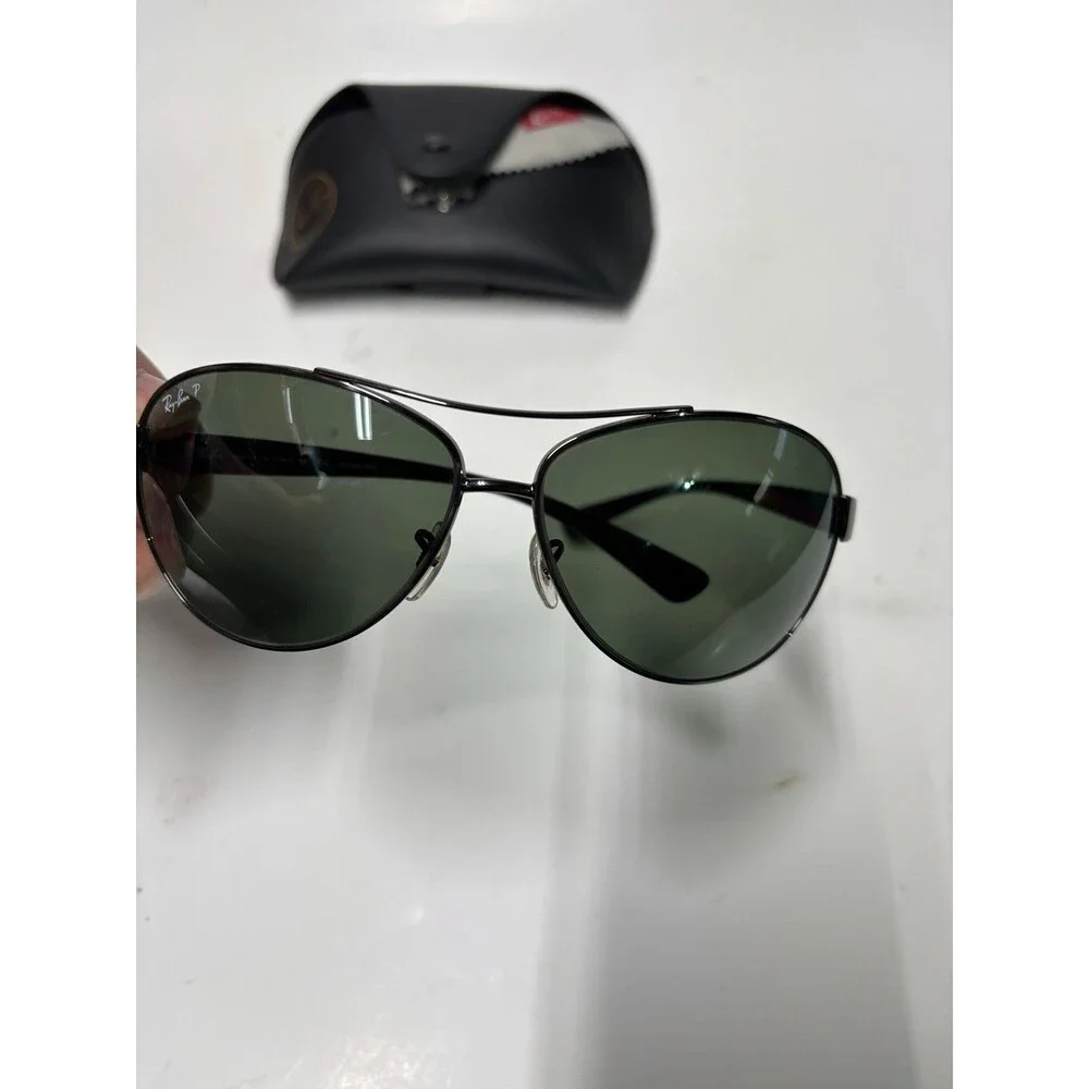 Ray-Ban RB3386 004/9A Polarized Aviator Sunglasses Gunmetal Green G-15 67-13 Ita